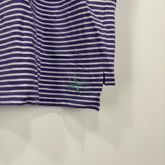 Boomerang OKCG & CC B. Draddy Polo Golf Shirt Men XL Purple White Cotton Stretch - Picture 9 of 13